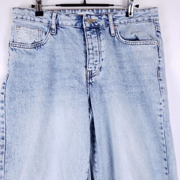 Forever 21 Jeans Womens Size 30 Blue Faded Distressed Baggy Loose Skater Grunge - Picture 2 of 11